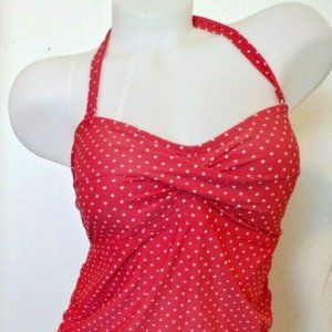 Motherhood Oh Baby Ladies Size Med Red/White Polka Dot Maternity 2 Pc Swimsuit